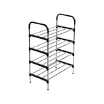 Multi Tiers Shoe Rack Organizer Stackable Space Saving Shoe Shelf | 4 | Black