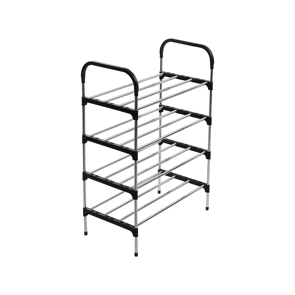 Multi Tiers Shoe Rack Organizer Stackable Space Saving Shoe Shelf | 4 | Black