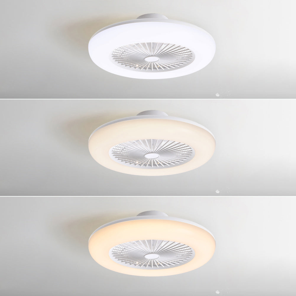 55cm Ceiling Fan With 5 Acrylic Blades & Dimmable Led Light Adjustable Speed Quiet Fan With Remote Control | White