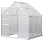 Polycarbonate Walk-in Garden Greenhouse W/ Sliding Door