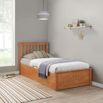 Francis Wooden Ottoman Bed | Single | Oak