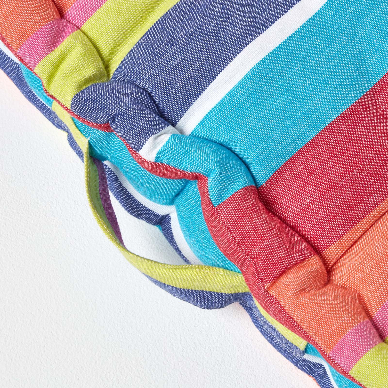 Cotton Striped Floor Cushion | 40cm x 40cm | Multi Colour