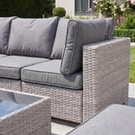 Saviano 5 Seat Modular L-shaped Rattan Corner Set | Grey