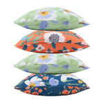 Floral Indoor Outdoor Cushion Set Of 4 Water Resistant Cushions