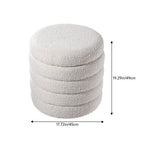 Beige Upholstered Round Storage Ottoman For Bedroom Living Room And Makeup Room