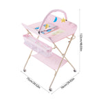 Portable Adjustable Baby Changing Table With Storage, Hanging Toy , Small Basin, Pillow & Changing Pad – Foldable Infant Diaper Station | Pink