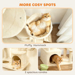 170 Cm Cat Tree, Large Cat Tower With 7 Scratching Posts | Beige