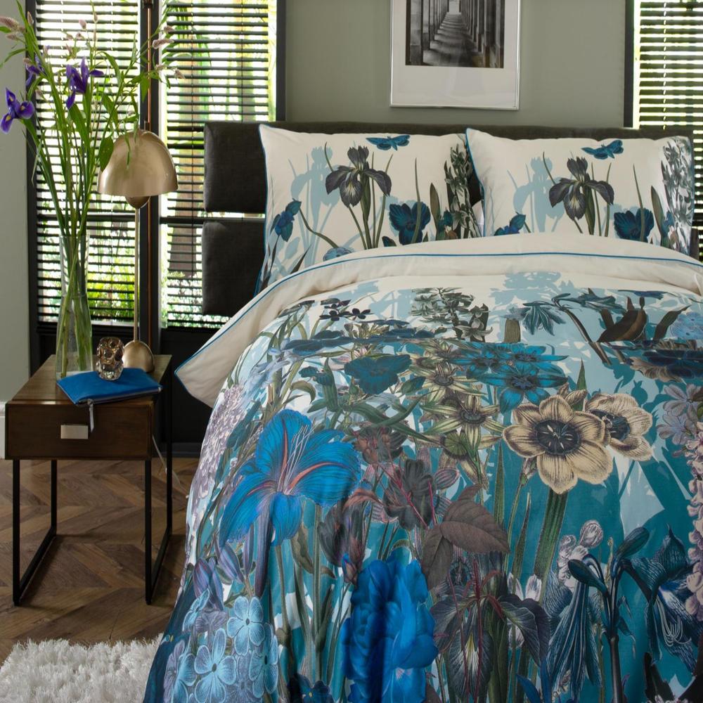 Tivoli Blue Digital Print 100% Cotton Duvet Cover Set | Single | Blue