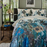 Tivoli Blue Digital Print 100% Cotton Duvet Cover Set | Super King | Blue