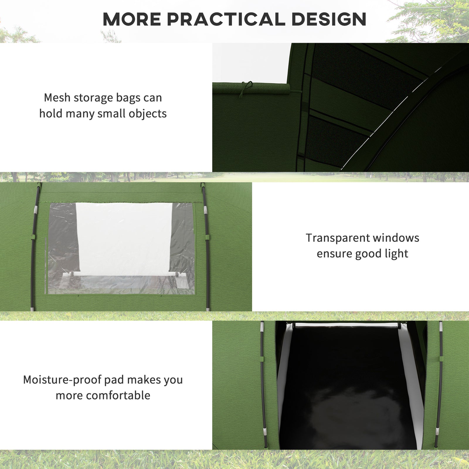 4-6 Persons Camping Tent Dome Family Travel Group Hiking | Dark Green