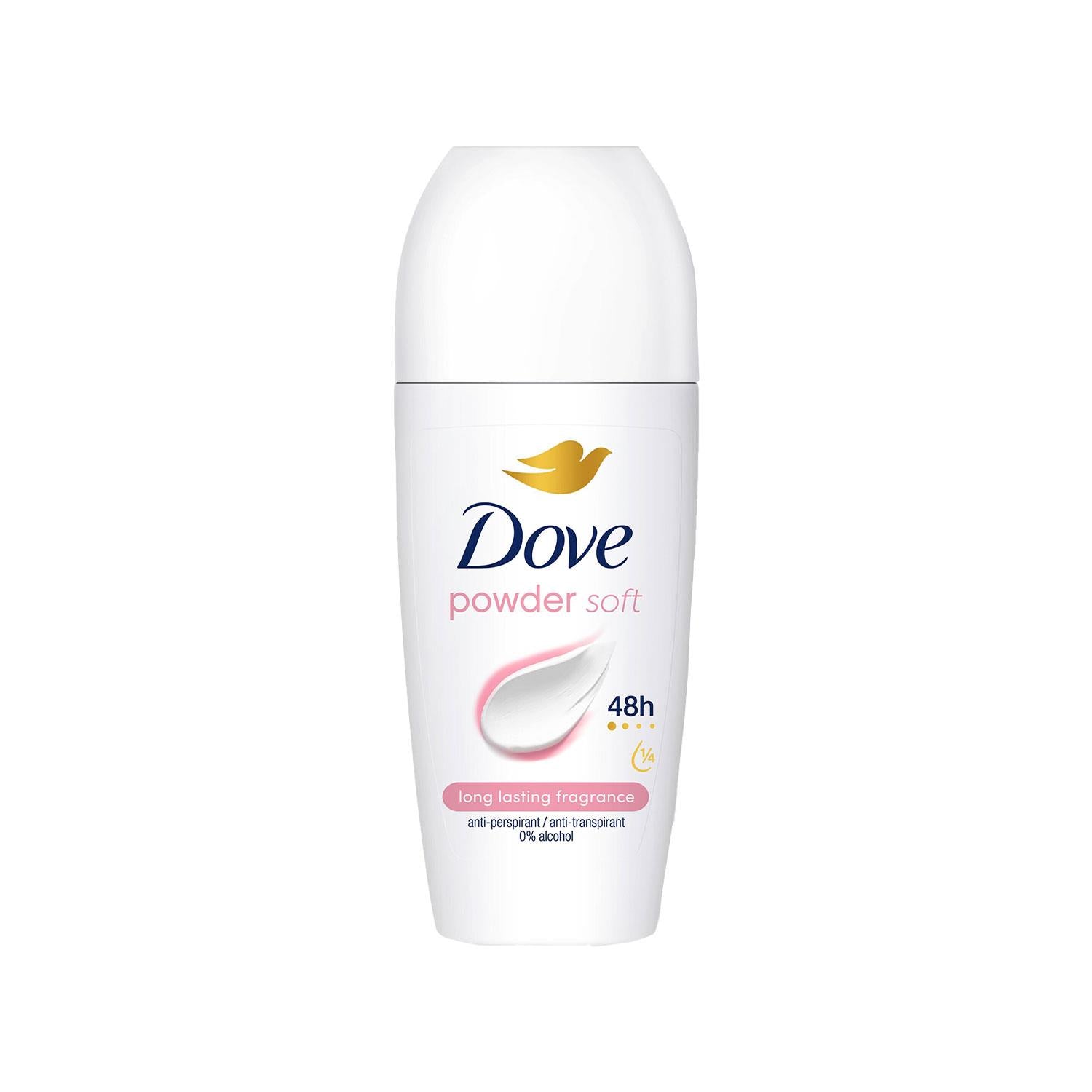 Powder Soft Roll On Anti-Perspirant with 48H Long Lasting Fragrance 50ml, 3pk