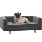 Elevated Dog Sofa Bed With Cushion For Medium And Small Dogs, Grey