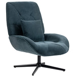 Swivel Accent Chair, Chenille Armchair With Lumbar Pillow | Dark Green
