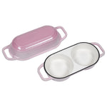 Enamelled Cast Iron Double Loaf Bread Pot With Lid | Pink
