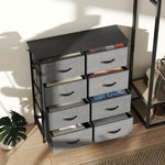 Fabric Chest Of Drawers, 8 Drawer Dresser For Bedroom | Grey