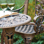 Garden Patio Bistro Set, Rose Design | Bronze