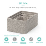 Livivo Set Of 4 Woven Paper Rope Storage Baskets
