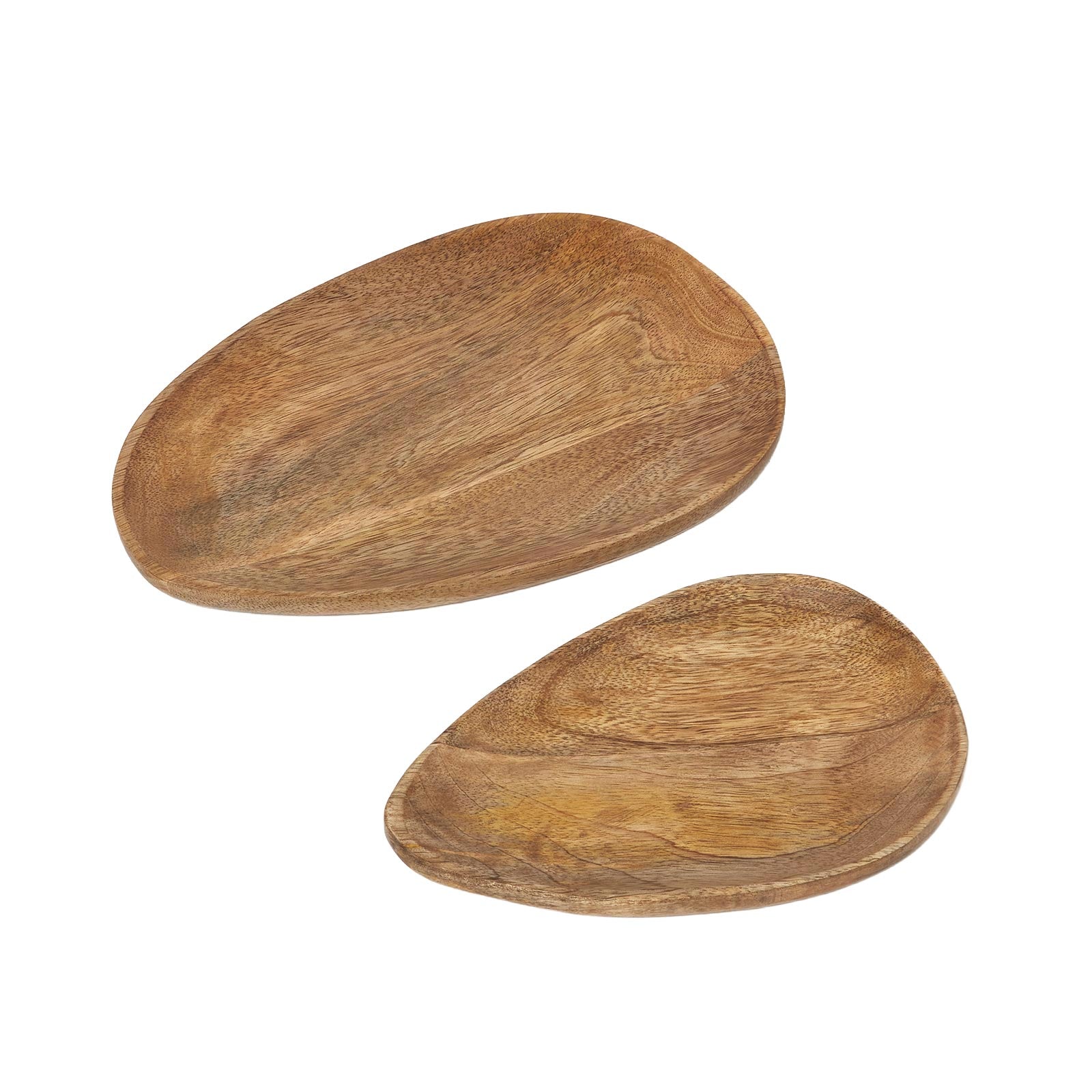HOMESCAPES Mango Wood Nesting Trays, Set Of 2
