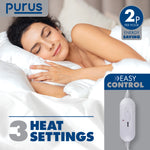 Luxury Electric Blanket Fully Fitted Heated Bed Underblanket Polyester Detachable Control 3 Heat Settings | Single | White