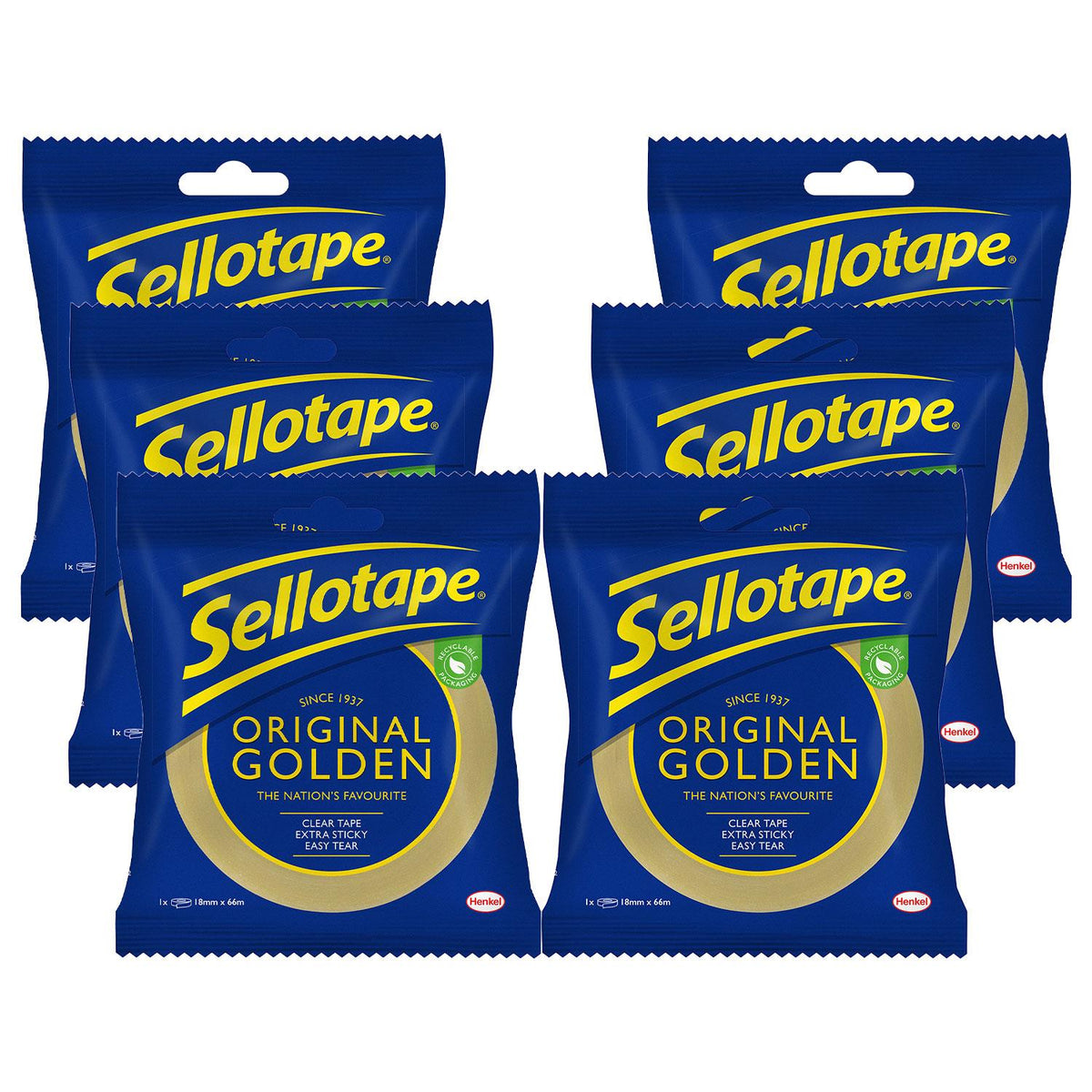 Original Golden Strong Sticky Tape 24mmx50m | Set of 6