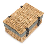 36cm Buff Wicker Empty Picnic Basket | One Size | Gray