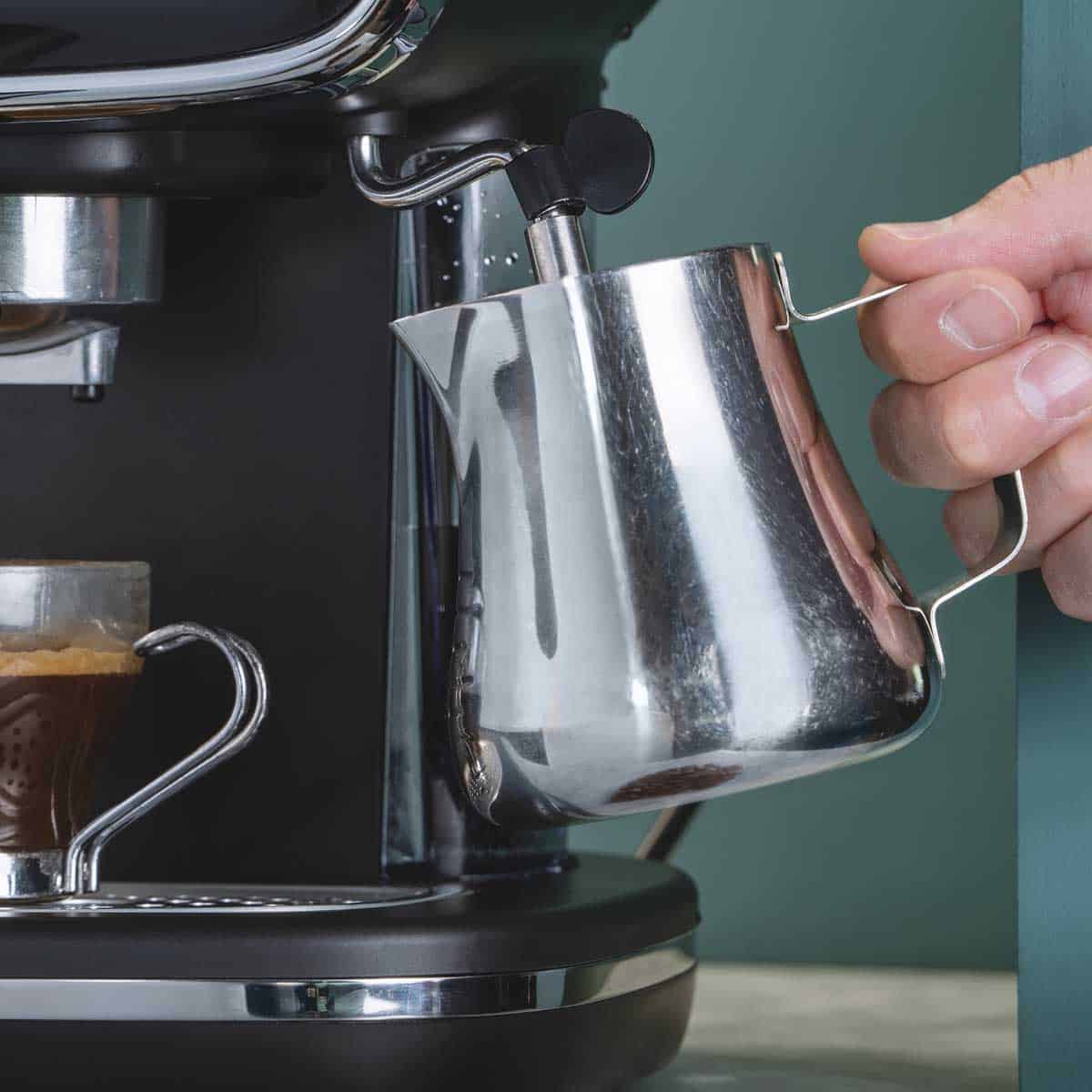 15-bar Retro Espresso Coffee Machine With Steam Wand | Black & Silver