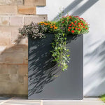 Long Zinc Galvanised Tall Trough Planter | 75cm x 25cm x 90cm | Grey