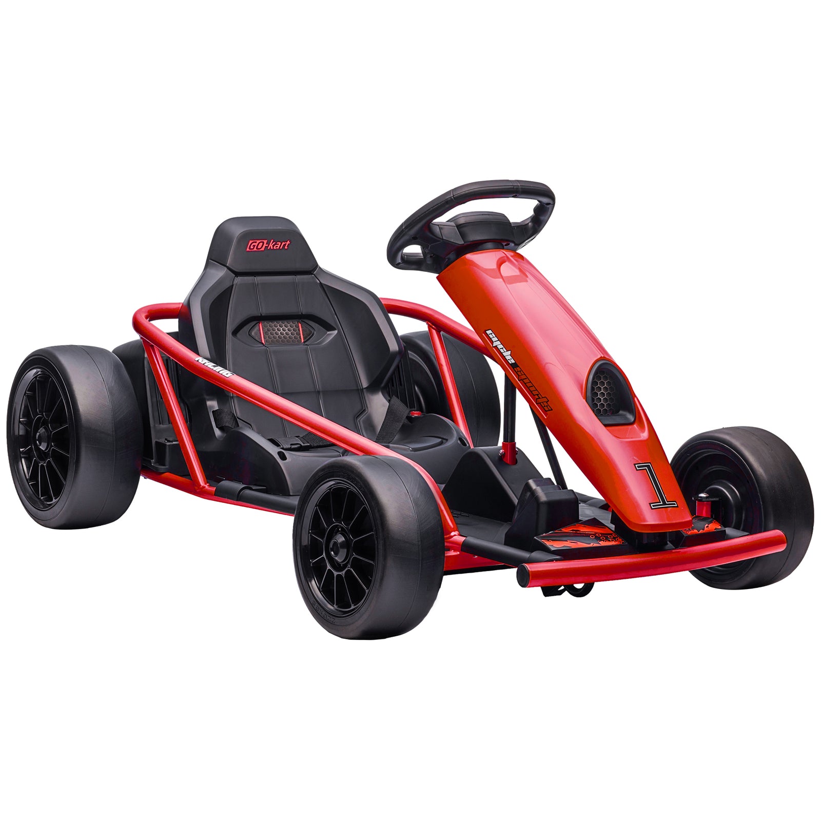 24v Electric Go Kart For Kids With Music, Horn Honking, Slow Start | Red