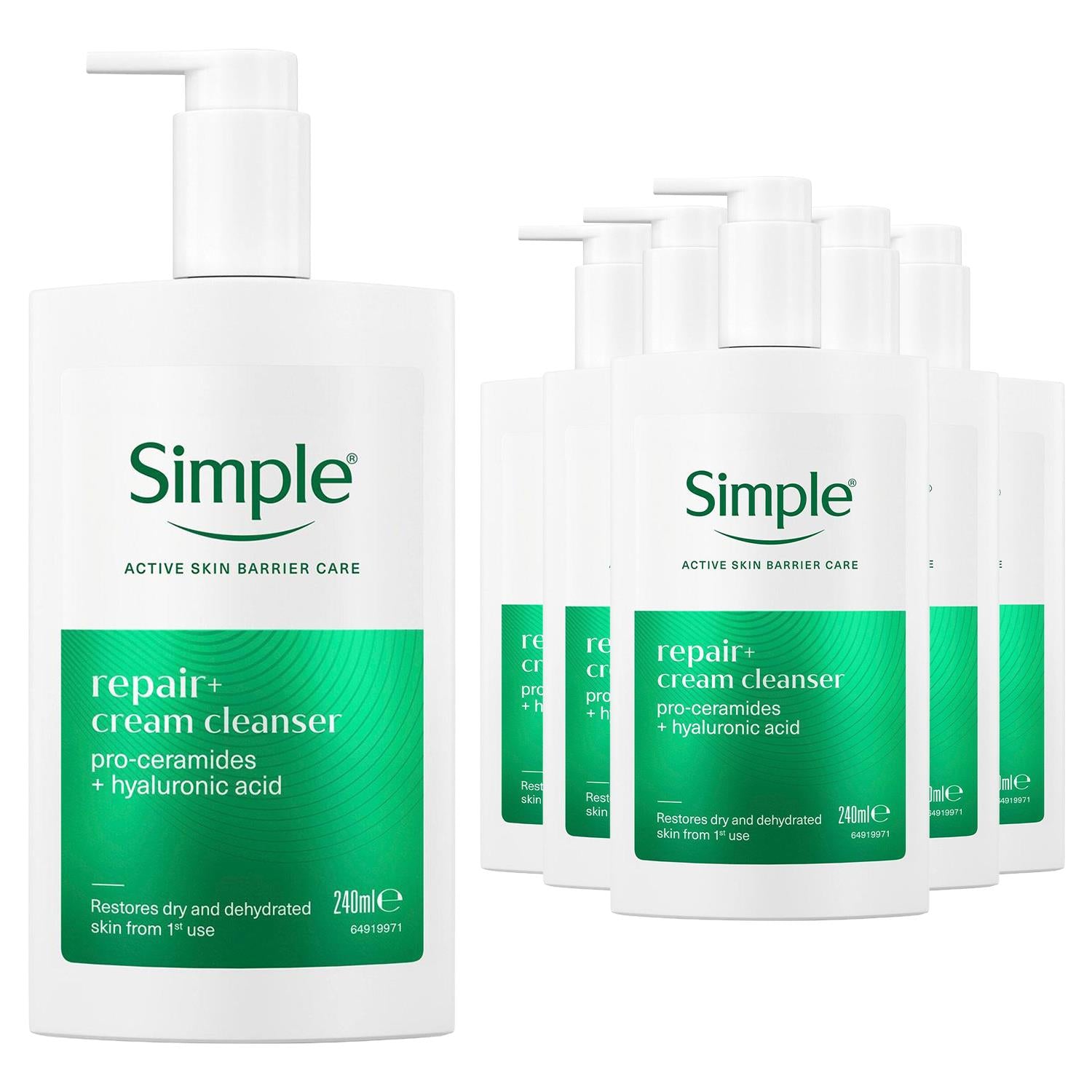 Repair+ Cream Cleanser Soothing Hydrating Gentle Face Wash 240ml | Set-of-6