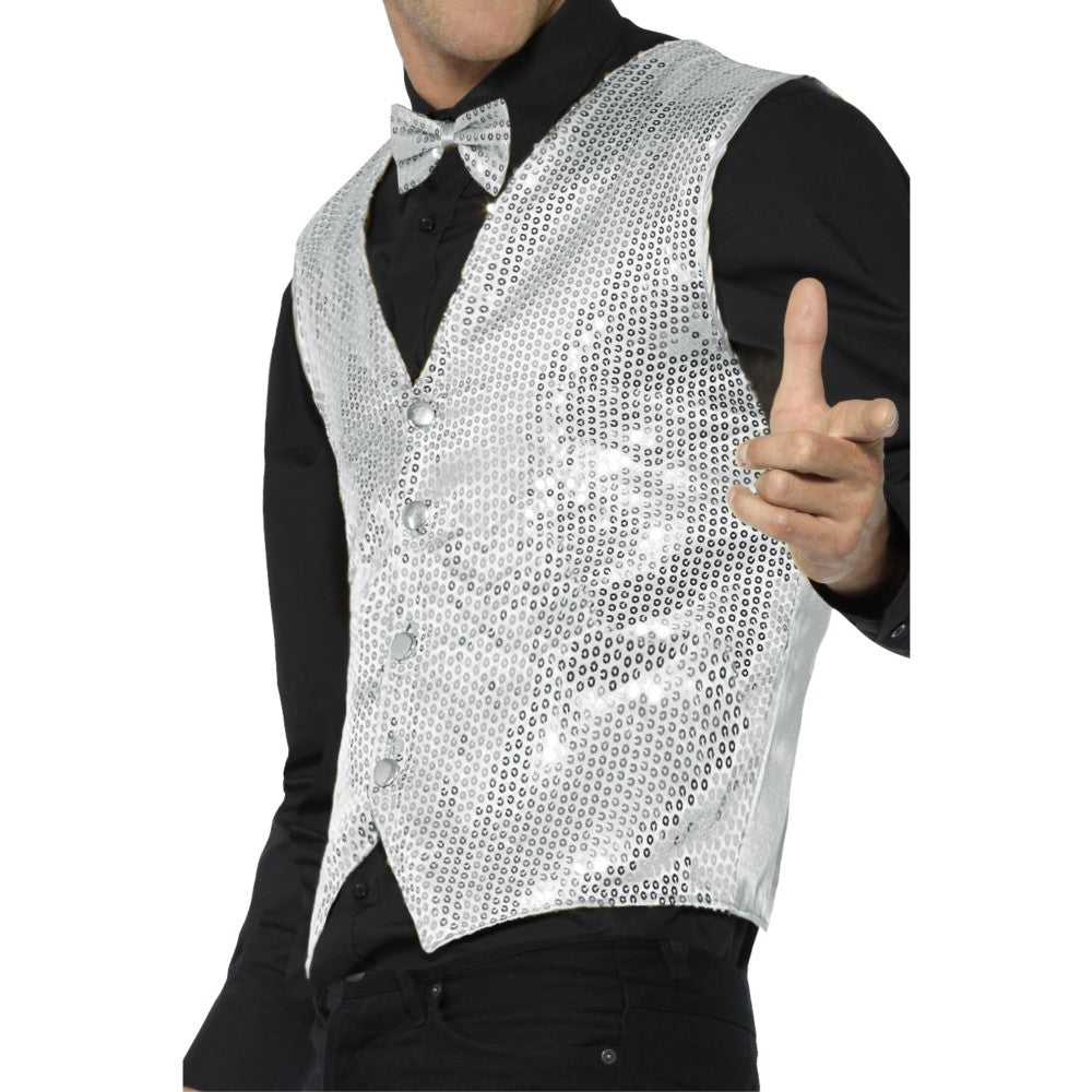 Sequin Waistcoat | Small | Silver