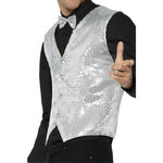 Sequin Waistcoat | XL | Silver
