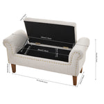 Linen Upholstered Storage Bench | Beige