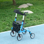 4 Wheel Rollator With Seat And Bag Dual Brakes