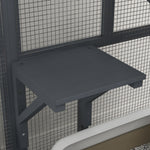 Pawhut Outdoor Catio Cat House On Wheels With Platforms, Hammock