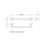 Towel Rail, Matt Black, 60cm, Hidden Fixings,start Collection