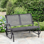 2-person Patio Glider Bench Gliding Chair Loveseat W/armrest | Gray