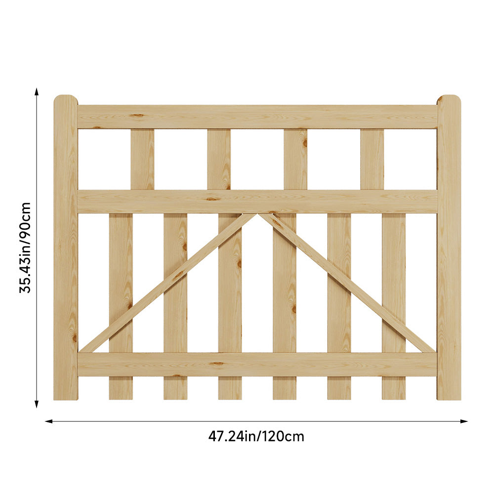 90cm/120cm W X90cm H Outdoor Wooden Garden Gate Fence Door | 120cm | Natural