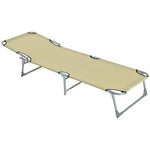 Portable Folding Camping Bed Lounger Army | Beige