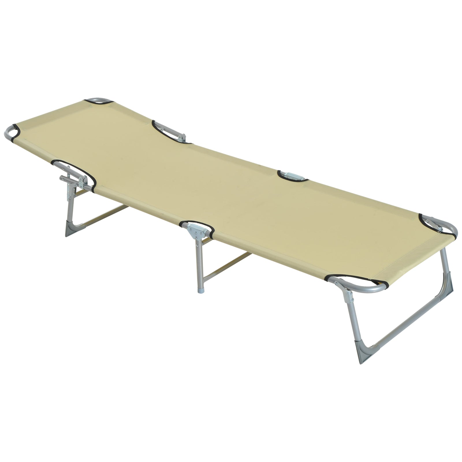Portable Folding Camping Bed Lounger Army | Beige