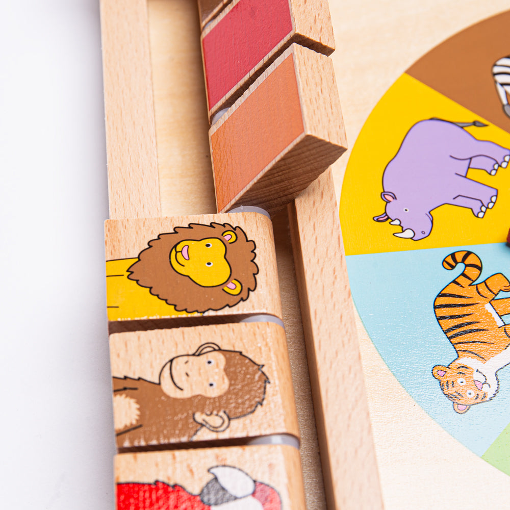 Wooden Animal Shut The Box Game, Traditional Board Game
