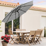 Outdoor 3-tier Umbrella With Crank And Tilt Without Base | One Size | Light Grey