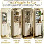 HYGRAD BUILT TO SURVIVE Bathroom Tall Storage Cabinet With 2 Laundry Hampers – Freestanding Organiser Cupboard