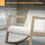Rocking Chair Upholstered Armchair, Cream
