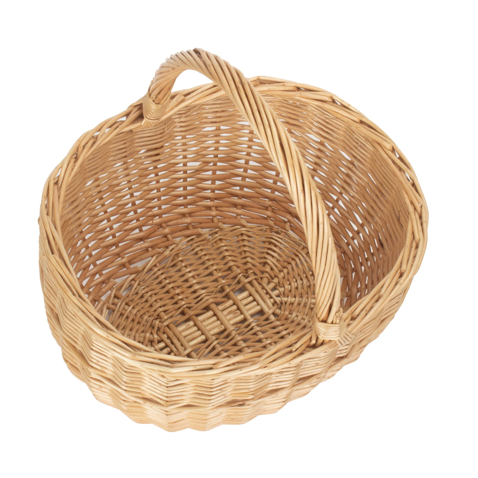 Oval Buff Wicker Shopping Basket | Large | Brown