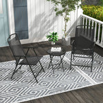 3-piece Bistro Set, Mesh Chairs, Black