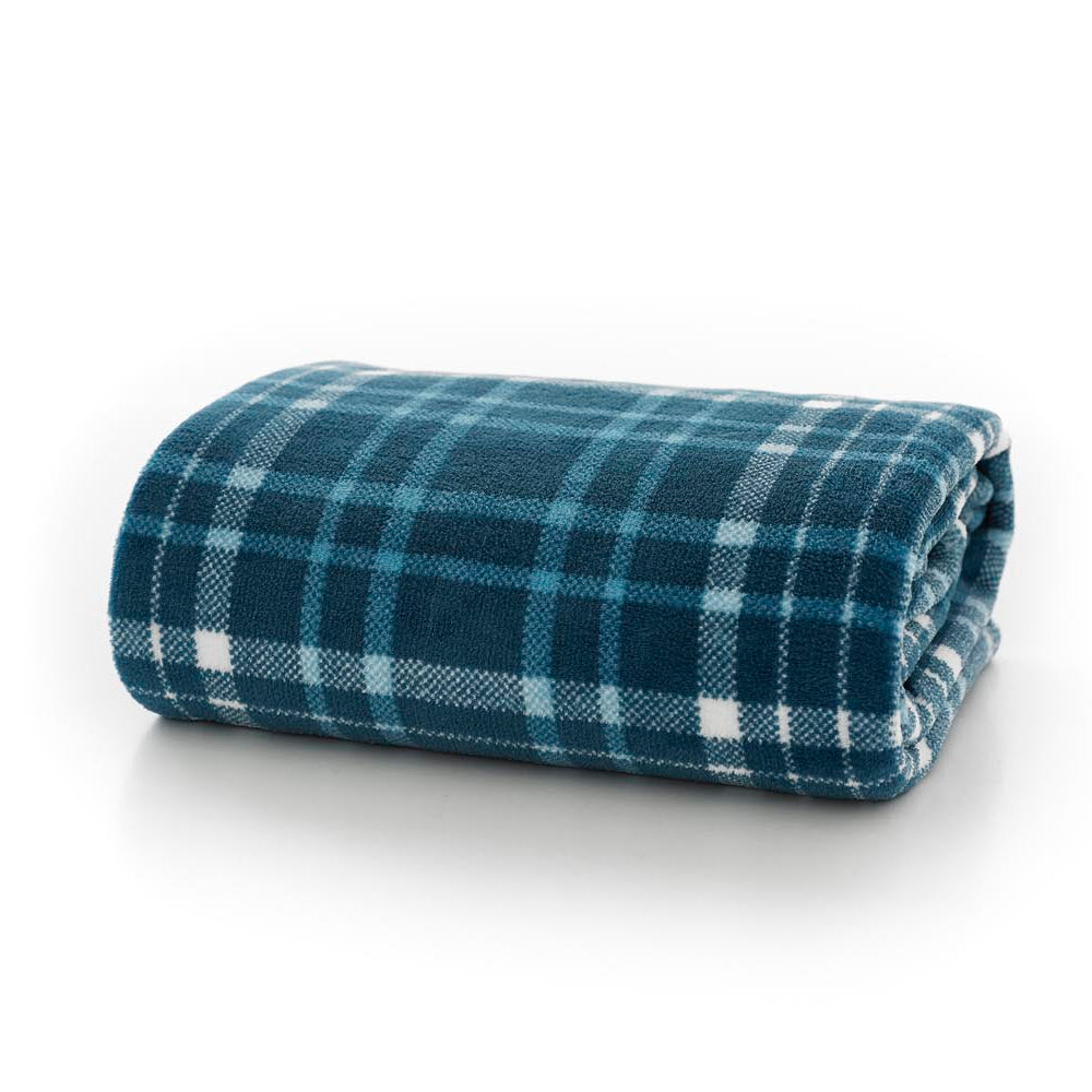 Snuggle Touch Microfibre Supersoft Fleece Throw | 140cm x 180cm | Cyan