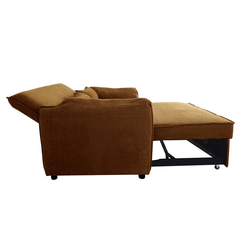 Fabric Sofa Bed With Adjustable Backrest And Easy Pull-out Mechanism | Ginger