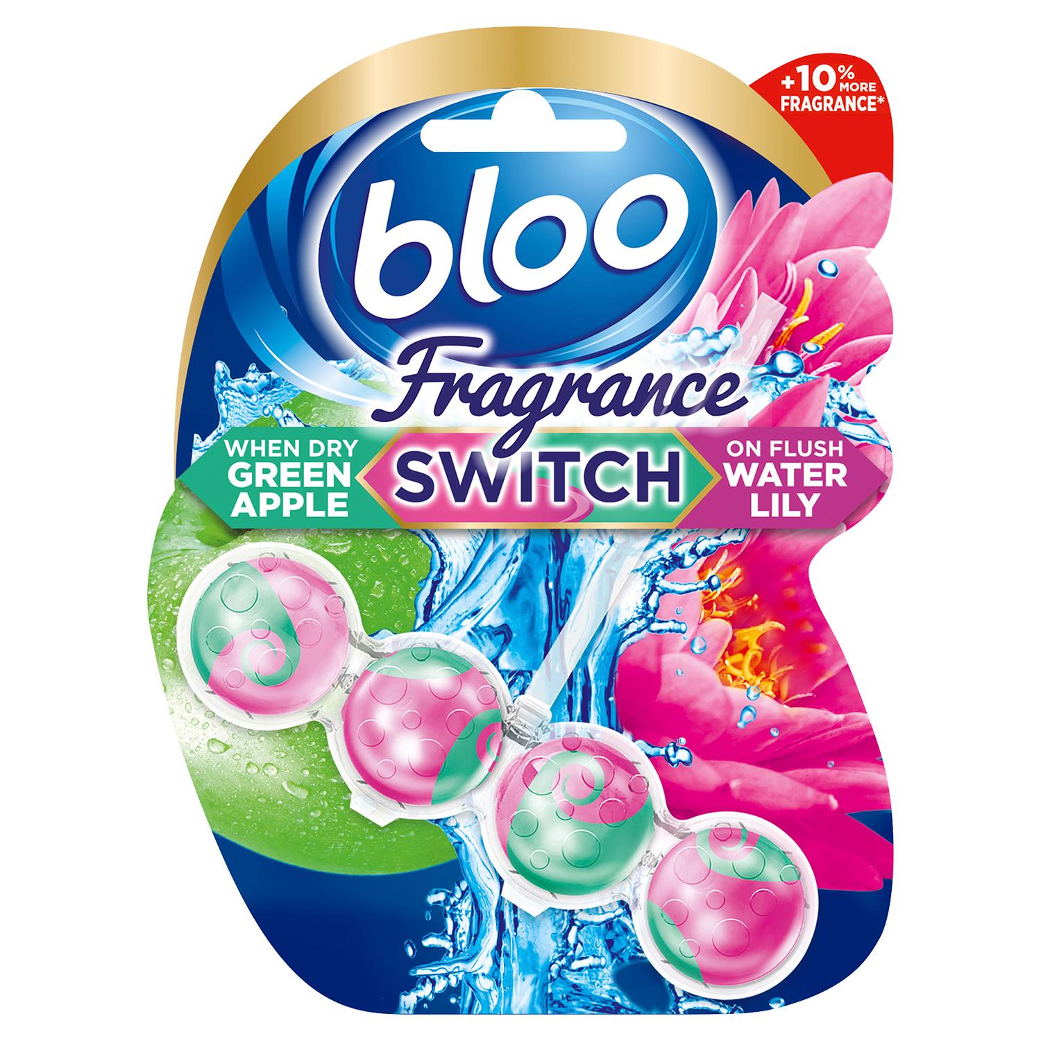 Toilet Rim Blocks Fragrance Switch Water Lily & Green Apple Premium, 6x50g