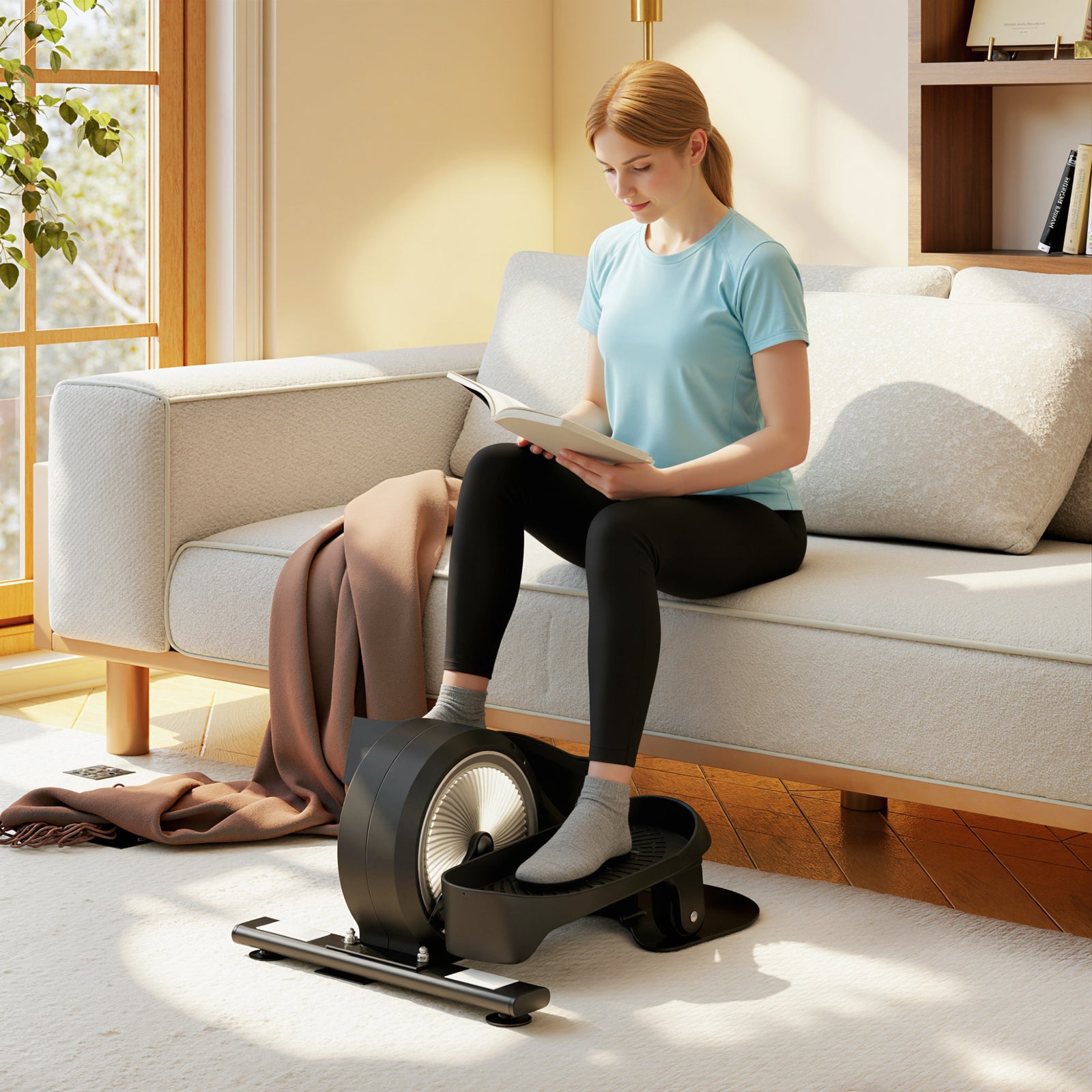 SPORTNOW Under Desk Elliptical Machine, Pedal Exerciser