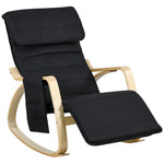 Rocking Chair Recliner Armchair With Adjustable Footrest | One Size | Black
